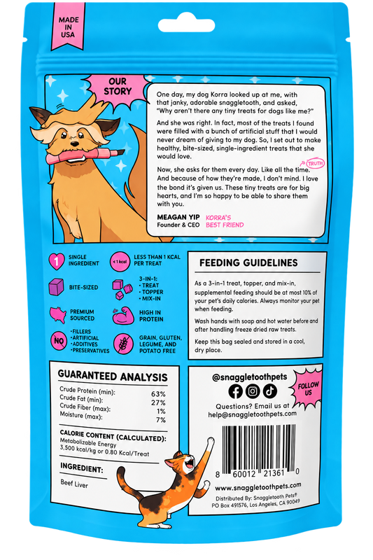 Snaggletooth Teeny Tiny Treats Freeze Dried Raw Beef Liver