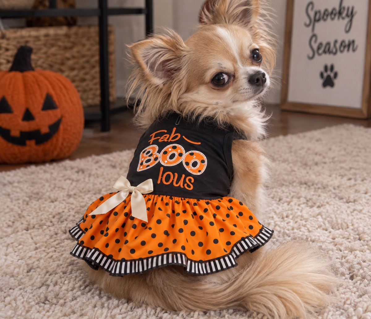 Halloween Dog Dress- Fa-BOO-lous