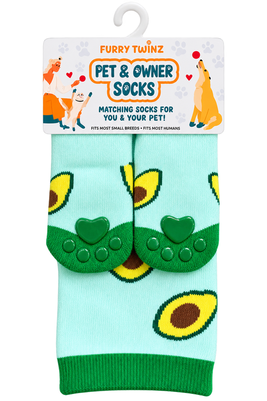 Furry Twinz Avocado Pet and Owner Matching Socks