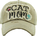 Cat Mom Vintage Hat-Khaki
