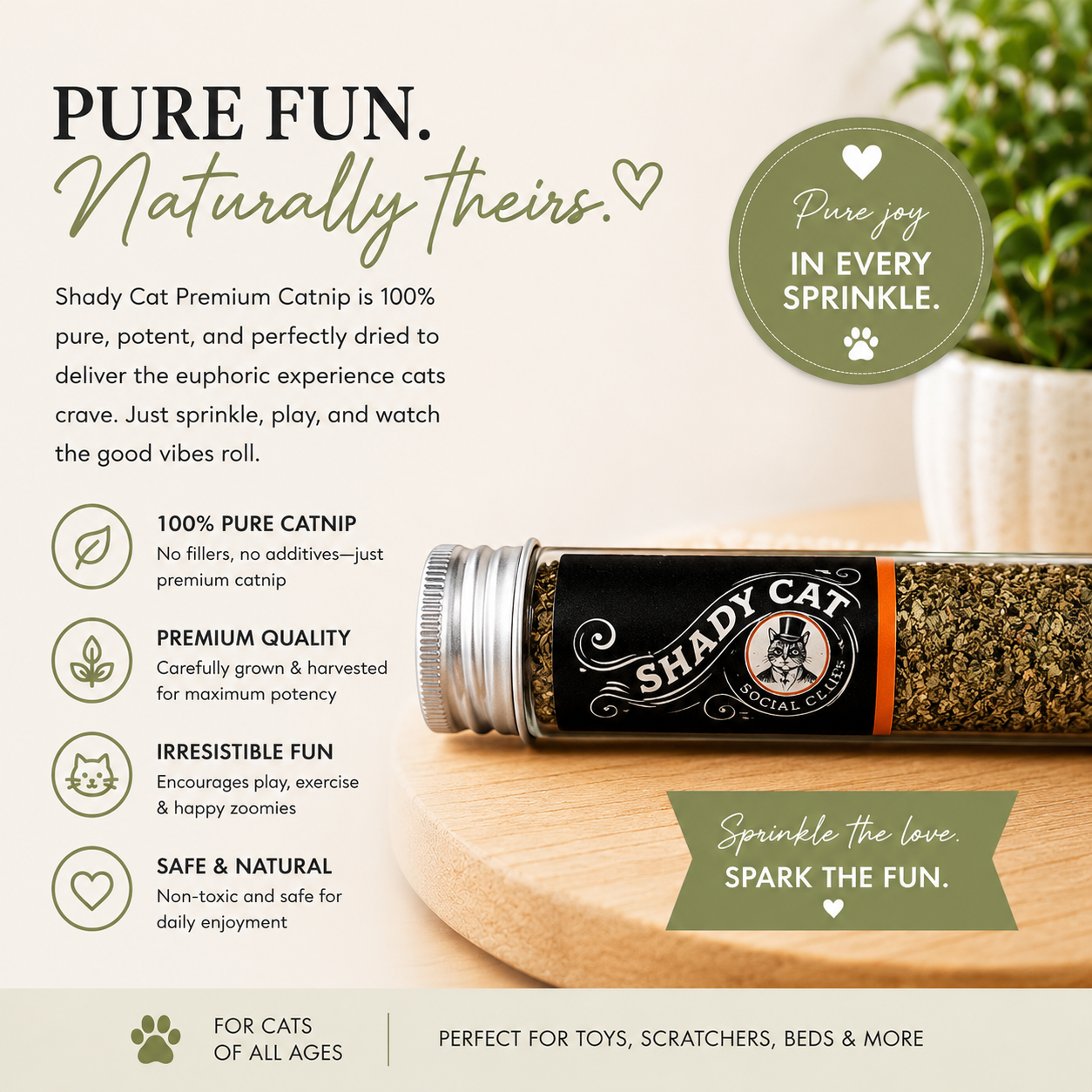 Shady Cat Social Club - Organic Leaf & Flower Catnip Tube