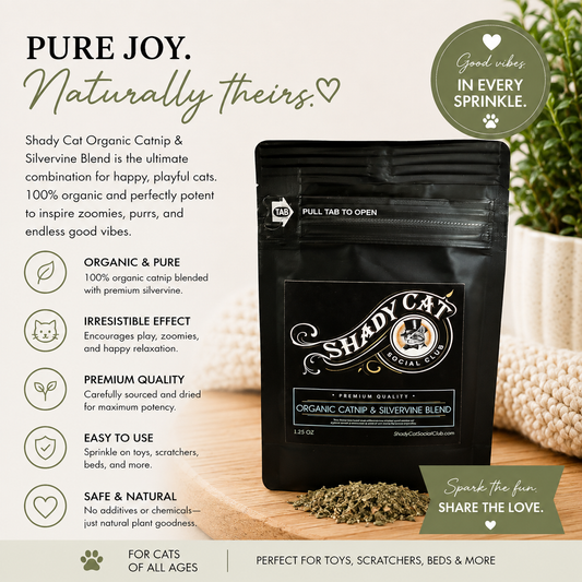 Shady Cat Social Club -Organic Catnip Silver Vine Blend Bag