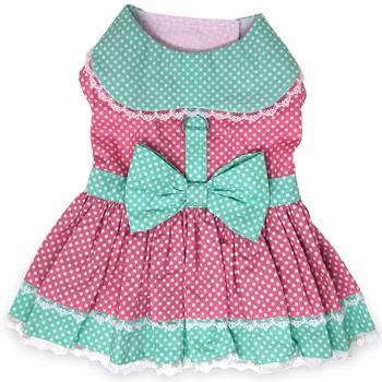 Doggie Design Pink Polka Dot Lace Dress