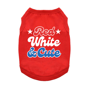 Red, White, and Cute Dog shirt