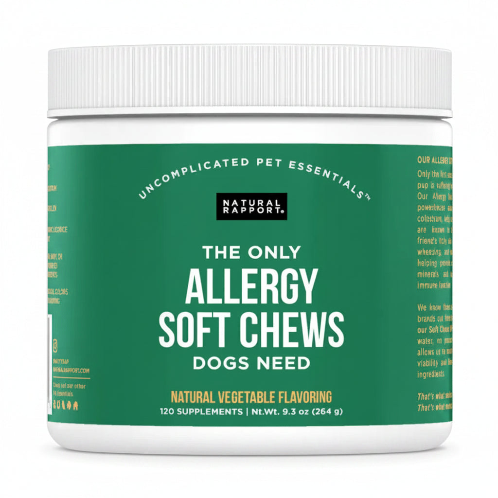 Container of Natural Rapport allergy soft chews for dogs