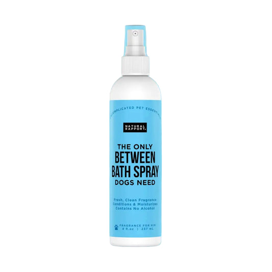 Bottle of 'The Only Between Bath Spray Dogs Need'. Male fragrance