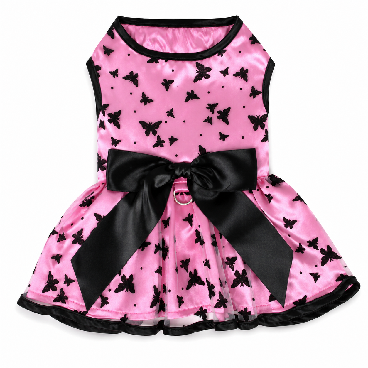 All A-Flutter Pink & Black Dog Dress