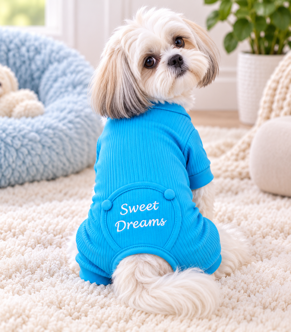 Sweet Dreams Dog Pajamas - Blue
