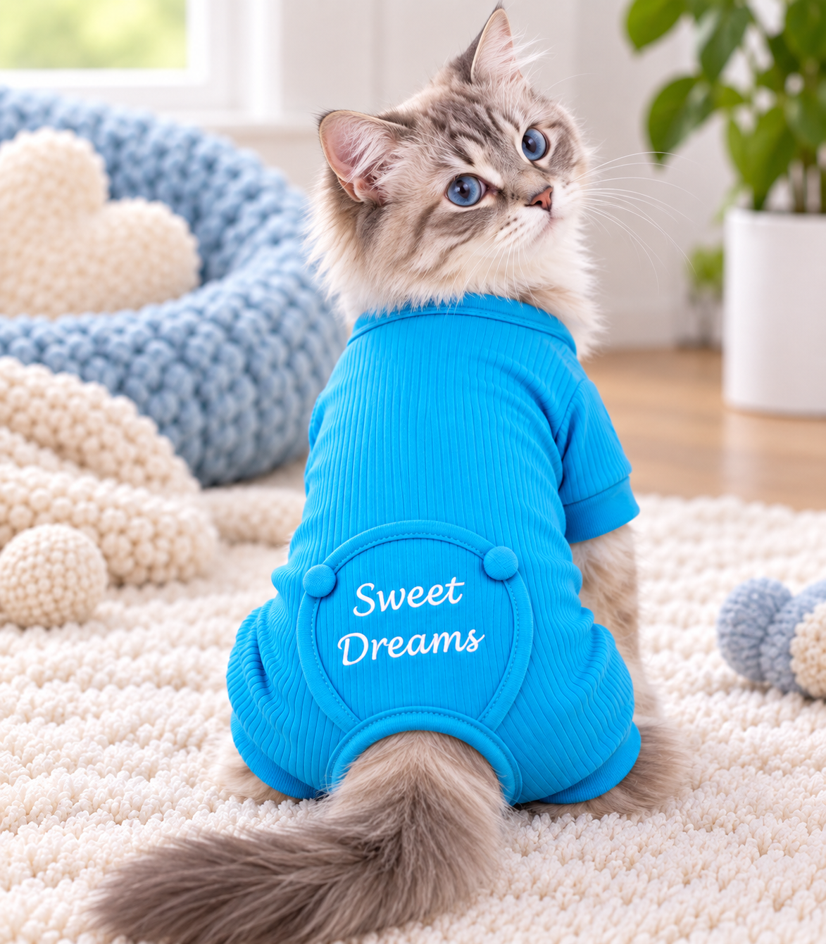 Sweet Dreams Dog Pajamas - Blue