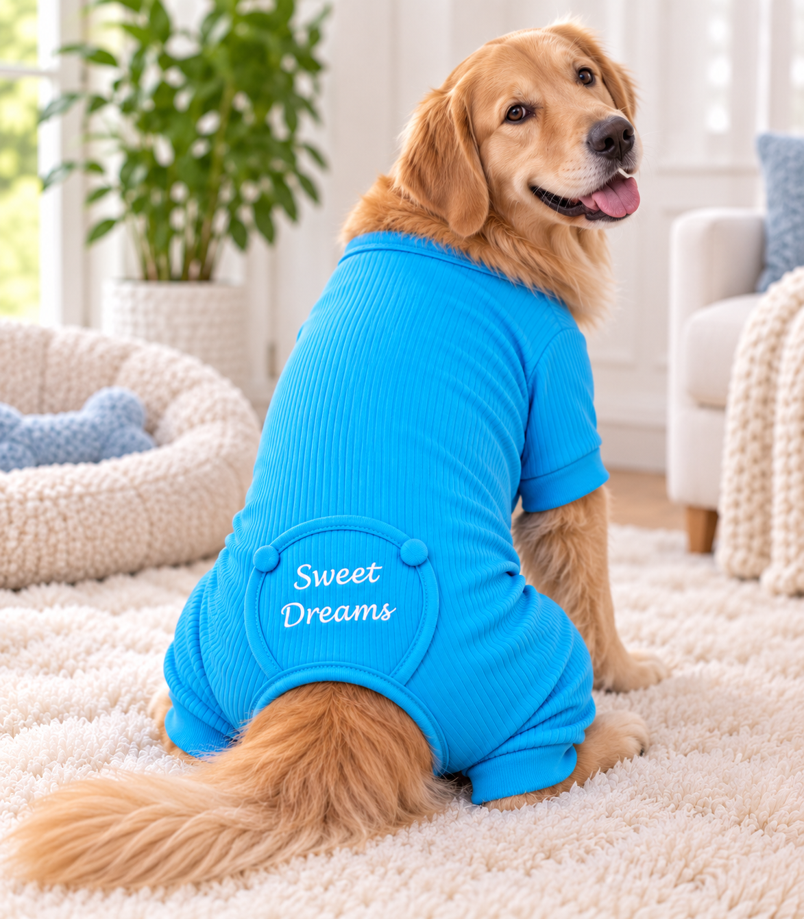 Sweet Dreams Dog Pajamas - Blue
