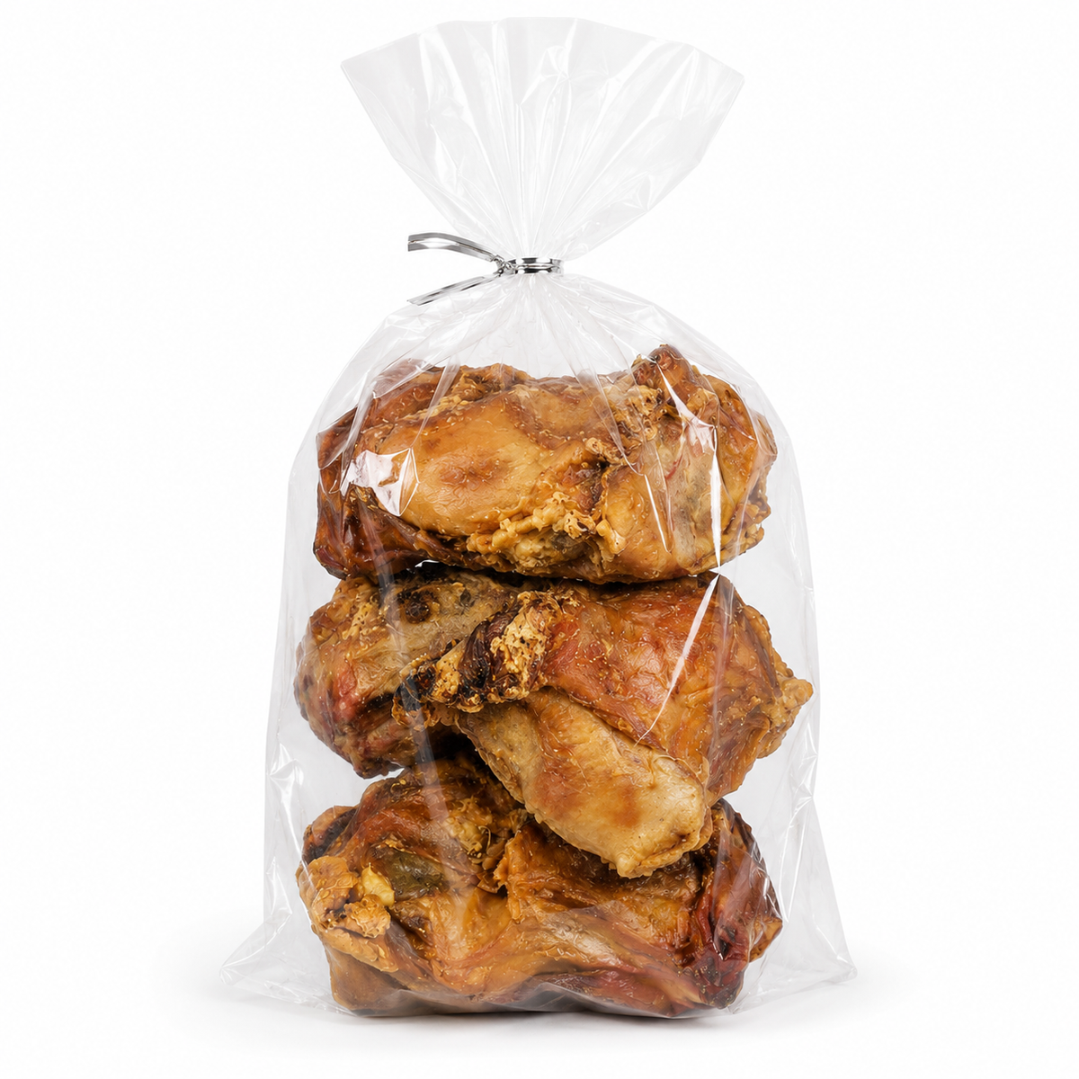 three beef knuckles in a plastic bag