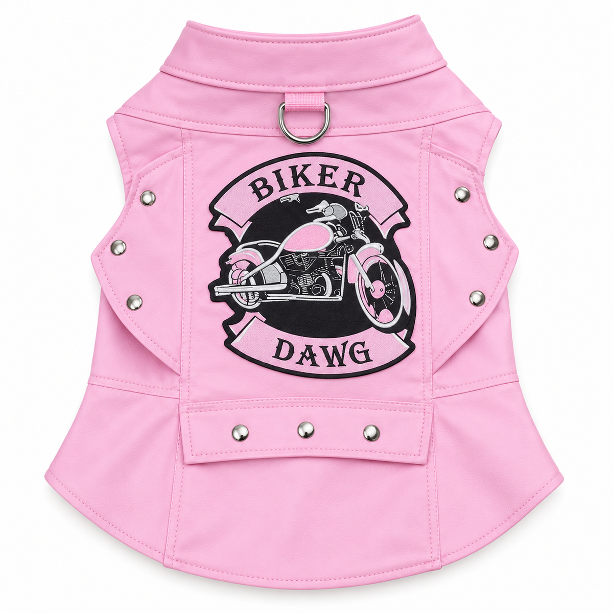 Biker Dawg Motorcycle Dog Jacket-Pink
