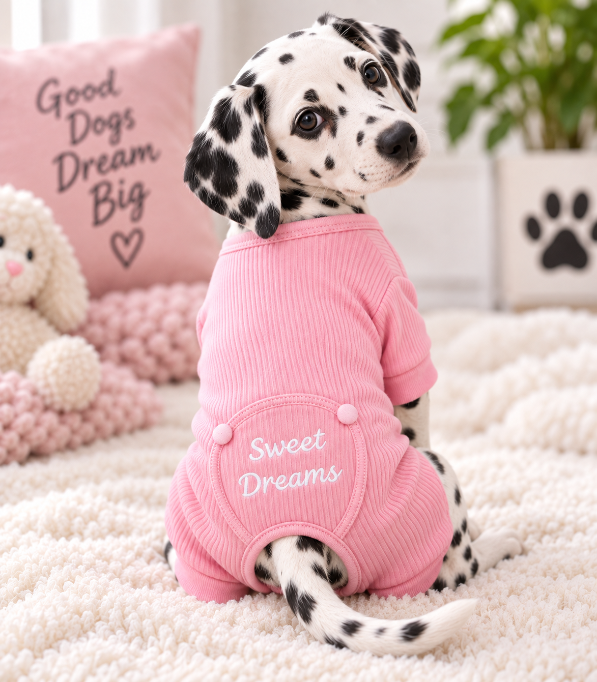 Sweet Dreams Dog Pajamas - Pink