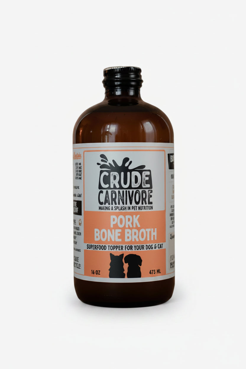 Bottle of Crude Carnivore Pork Bone Broth