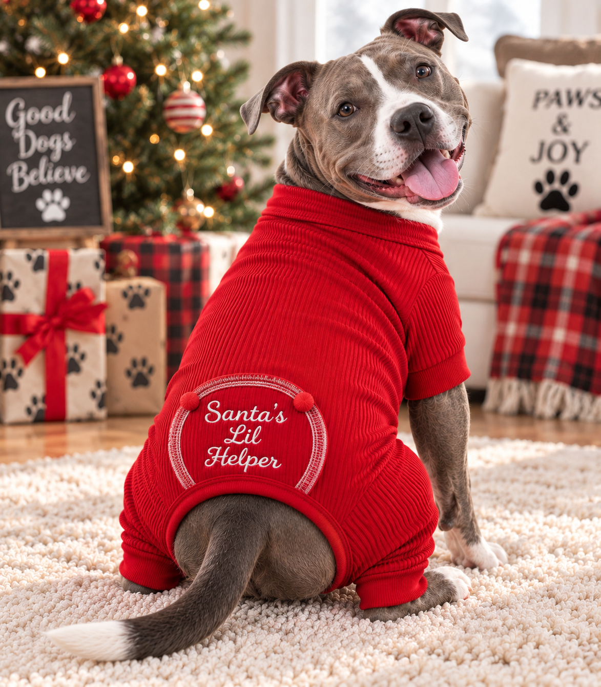 Santa's Lil' Helper Dog Pajamas