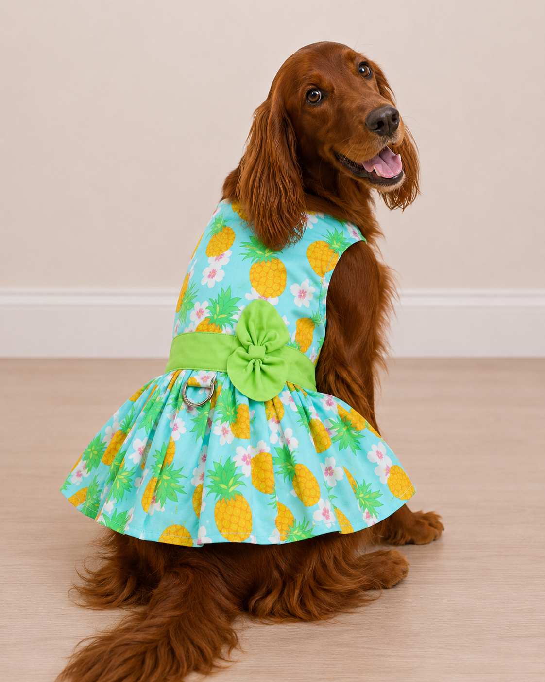 Dog Harness Dresses Pineapple Luau